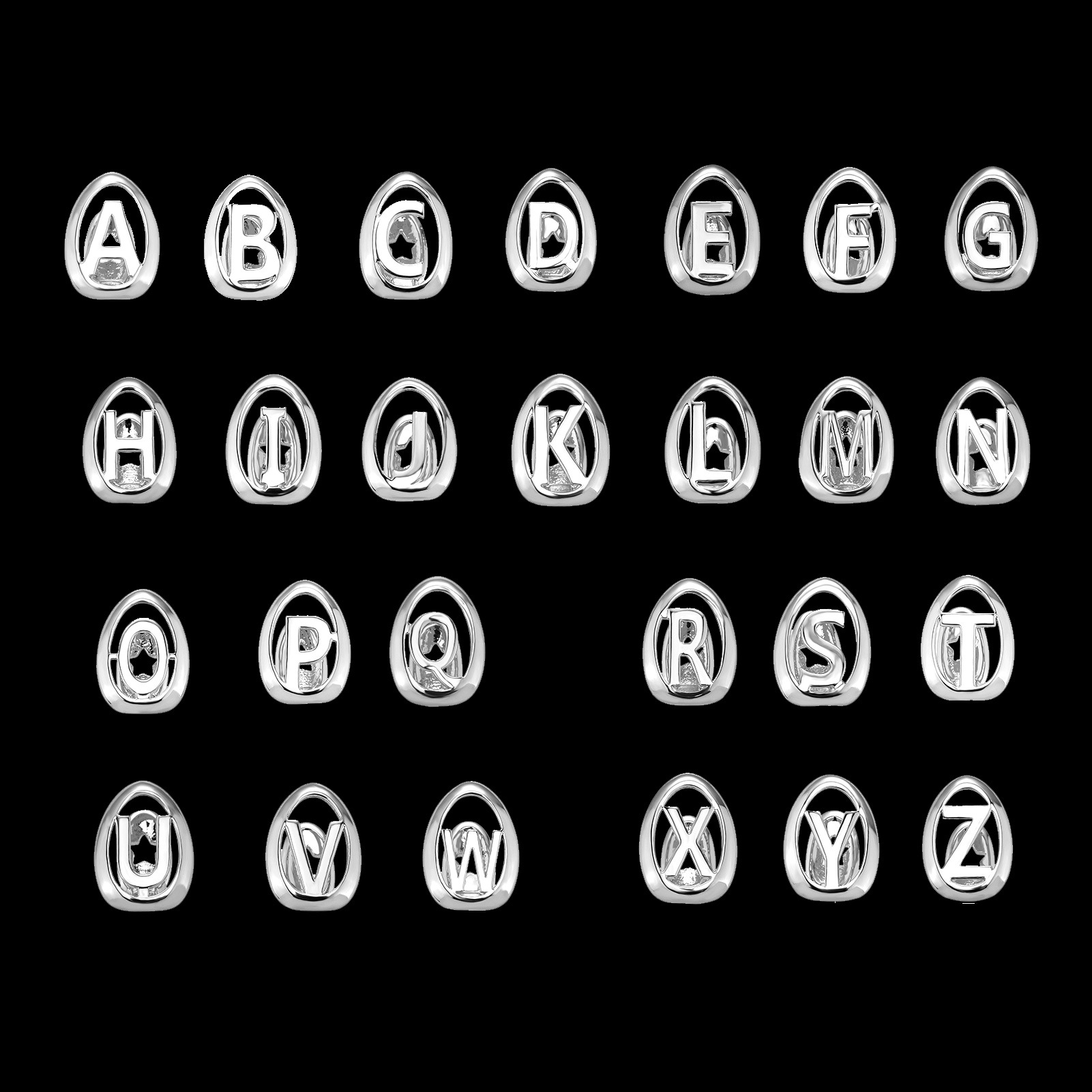 Body Jewelry Men - YOUNGX 26 イニシャルレター ホローティース グリルズ ヴィンテージ