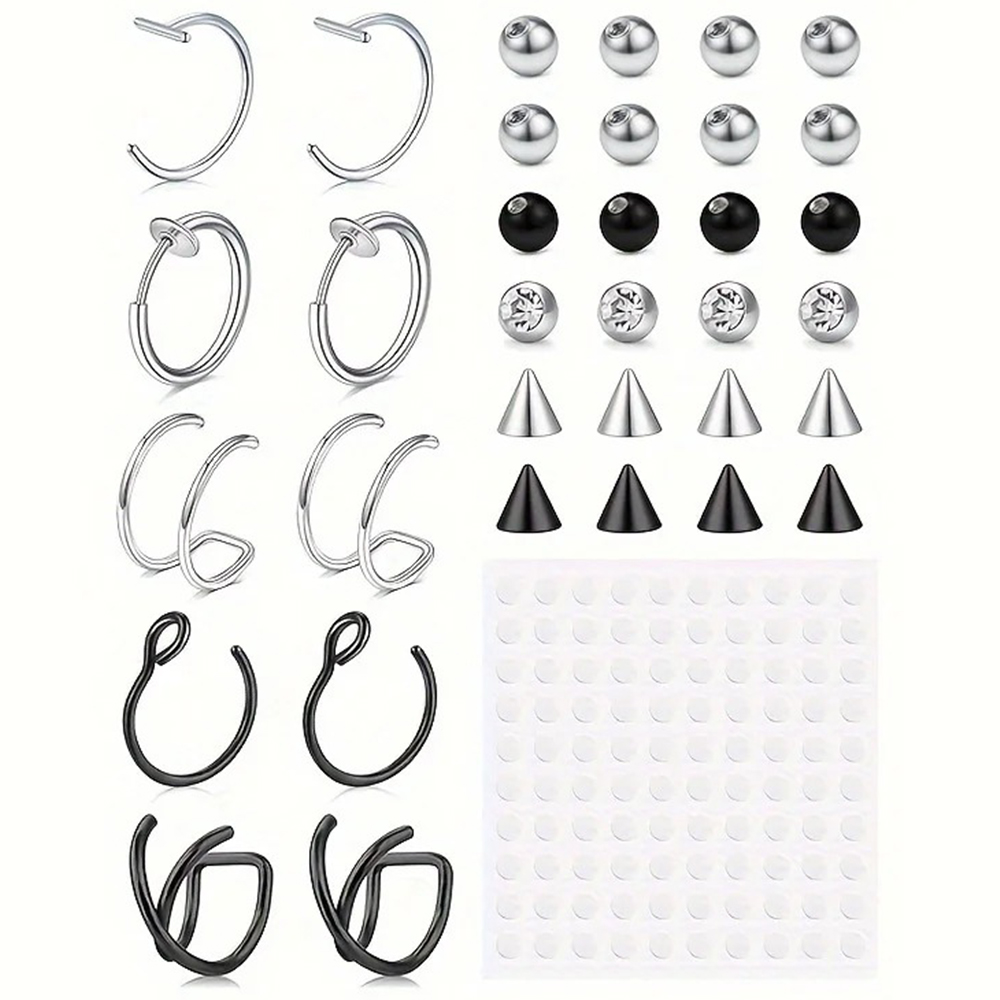 Body Jewelry Labret - フェイクピアス、フェイクリップリング、フェイクノーズリング、フェイクスネークバイト、フェイクアイブロウピアス、イヤーカフクリップ、フェイクノーズイヤーリップスタッド