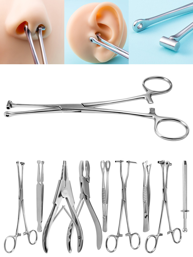 Body Jewelry Ring Opening Pliers - サージカルスチールボディピアスツールニードルパイプクランプ鉗子ピンセット開閉リングボールプライヤーリップベリーセプタムピアスツール