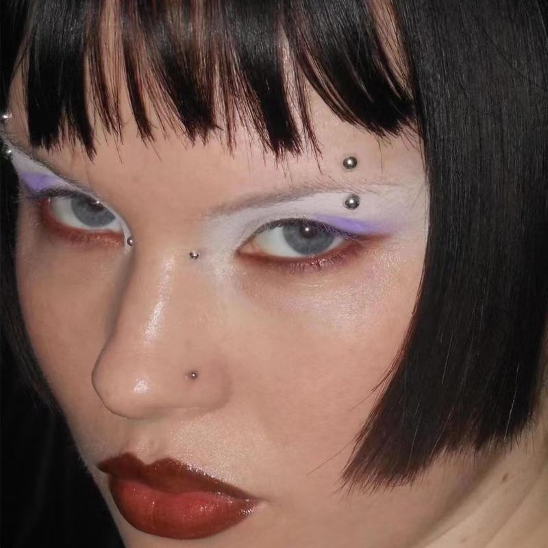 Body Jewelry Stickers - 321 個非ピアスリップスタッドステッカー自己粘着防水再利用可能な偽リップネイル眉毛鼻リングボディへそジュエリー