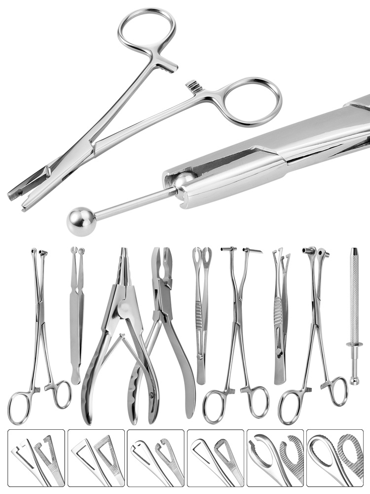 Body Jewelry Ring Opening Pliers - ステンレス鋼ボディピアスツールニードルパイプクランプ鉗子ピンセット開閉リングボールプライヤーリップ腹セプタムピアスツール