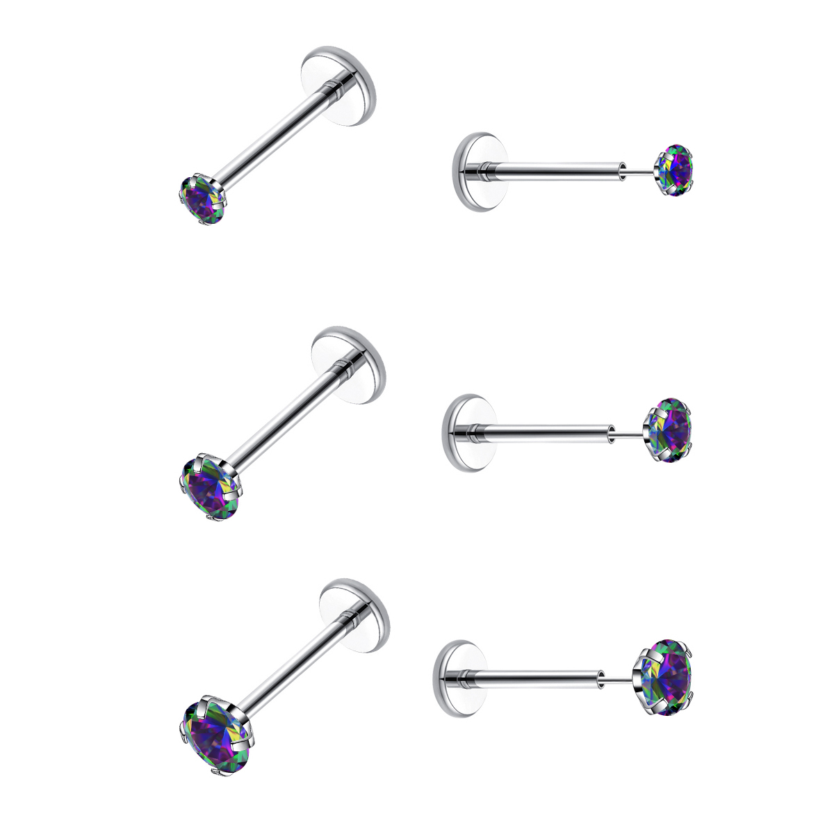 低刺激性低刺激性ステンレス鋼イヤリング,20g,ワイヤー,プ - Body Jewelry Flat Back のレビューと価格