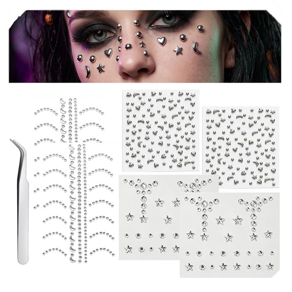 偽穿孔ボール貼り鼻釘偽眉毛唇カフメデューサリップ釘粘着星面宝 - Body Jewelry Labret のレビューと価格