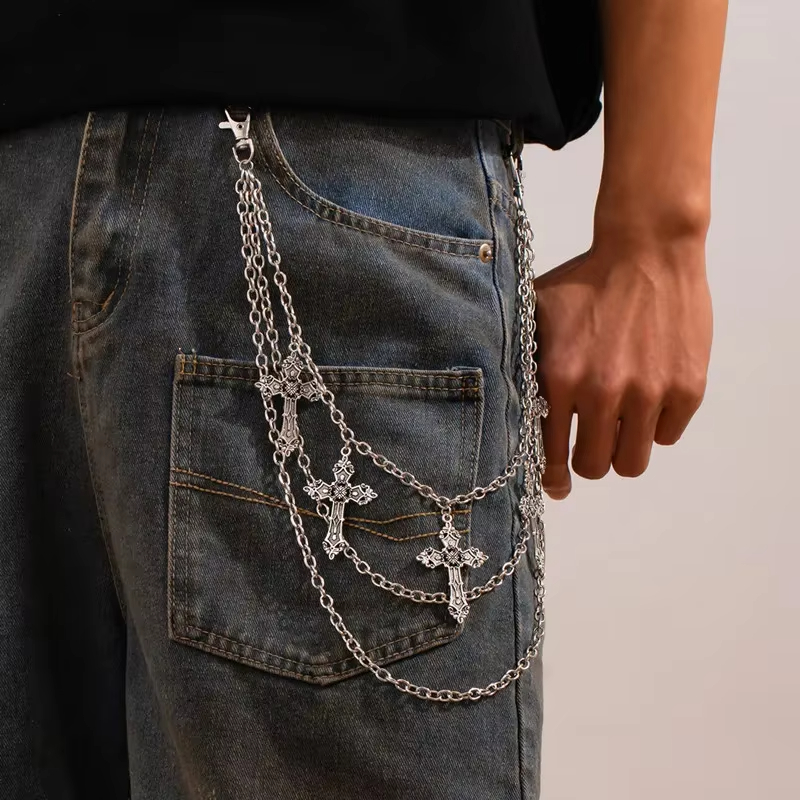 ファッションパンクメタルパンツチェーン、ヒップホップウエスト - Body Jewelry Men のレビューと価格