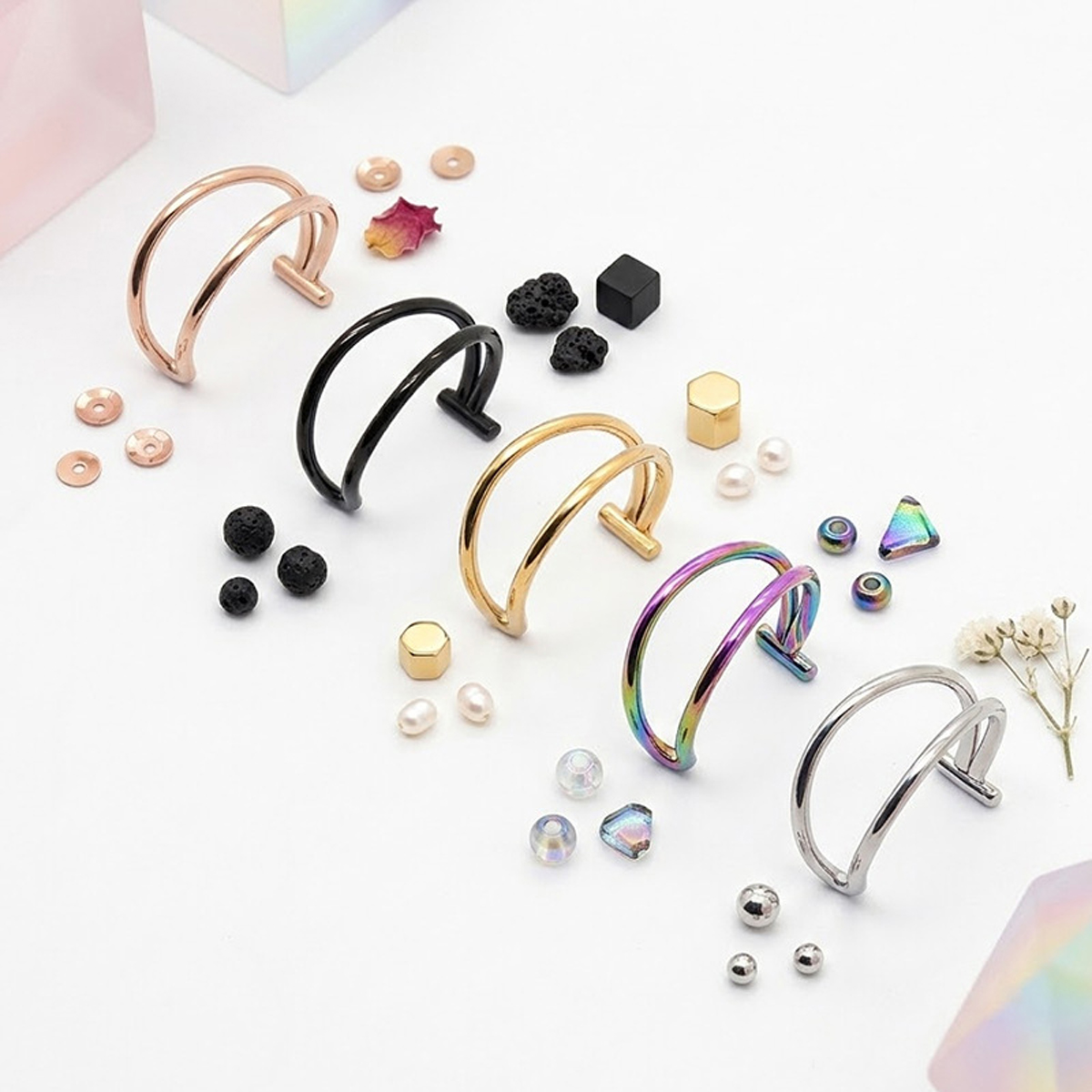 2個セット 20G フェイクノーズリングセット、非ピアス二重 - Body Jewelry Labret のレビューと価格