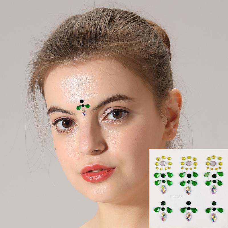 3D アイフェイスラインストーンステッカー光沢のある自己粘着 - Body Jewelry Stickers のレビューと価格