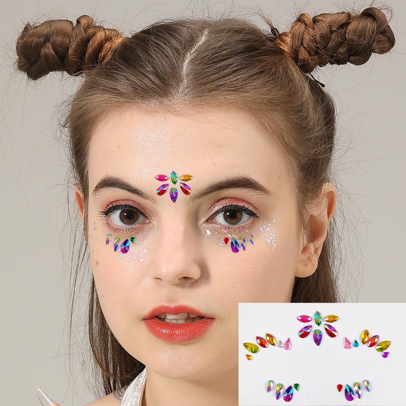 3D アイフェイスラインストーンステッカー光沢のある自己粘着 - Body Jewelry Stickers のレビューと価格