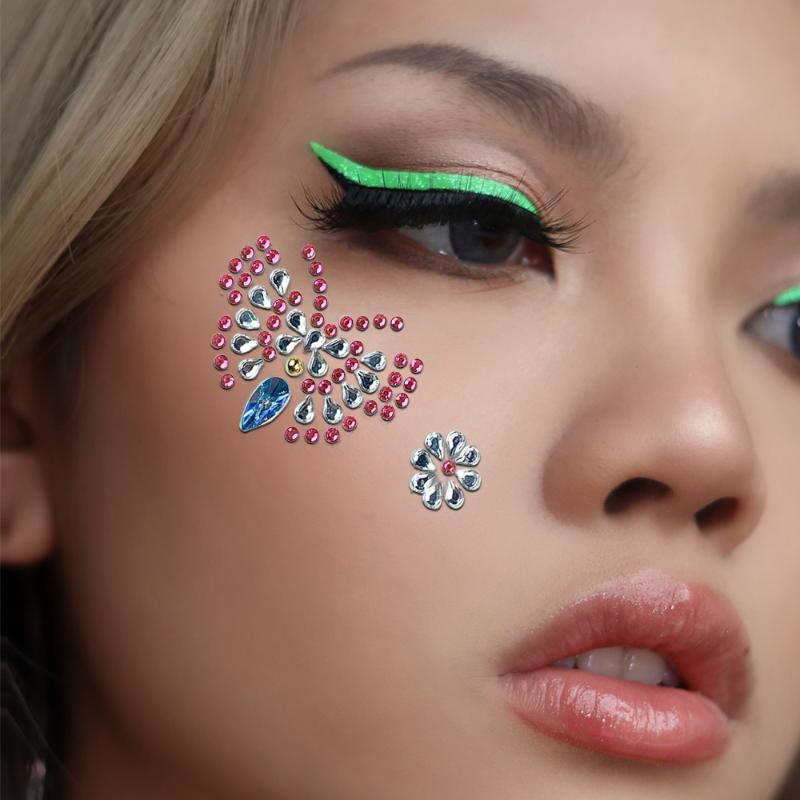 3D アイフェイスラインストーンステッカー光沢のある自己粘着 - Body Jewelry Stickers のレビューと価格