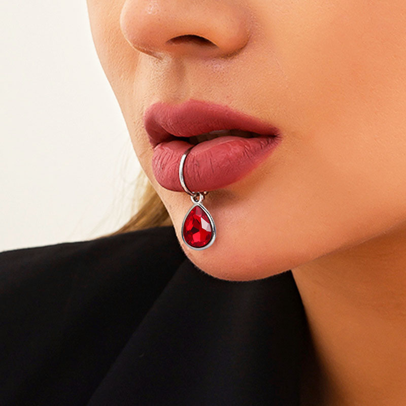 クリップオンピアス,1ピース,クリスタル,ウォータードロップ - Body Jewelry Labret のレビューと価格