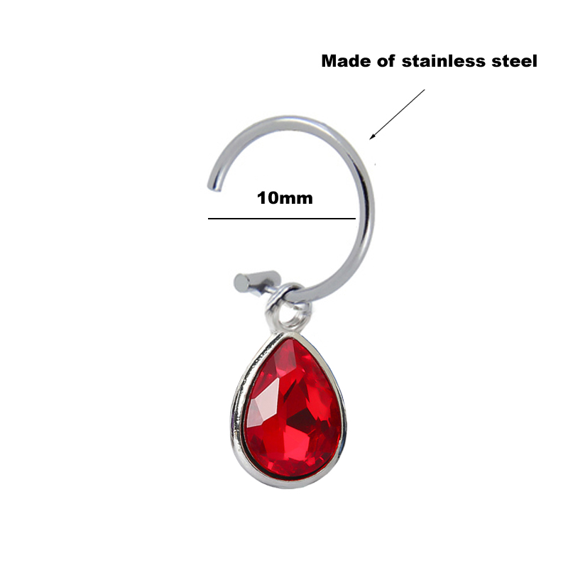 クリップオンピアス,1ピース,クリスタル,ウォータードロップ - Body Jewelry Labret のレビューと価格