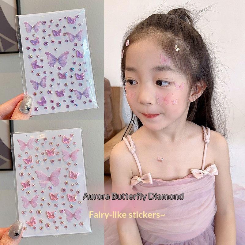 フェイスペインティングステッカー子供用女の子ステッカーグリッ - Body Jewelry Stickers のレビューと価格