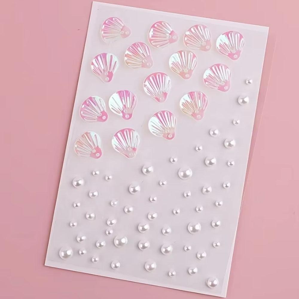 1枚の虹の貝殻混合パールシール自己粘着3 Dシール、ネイルア - Body Jewelry Stickers のレビューと価格
