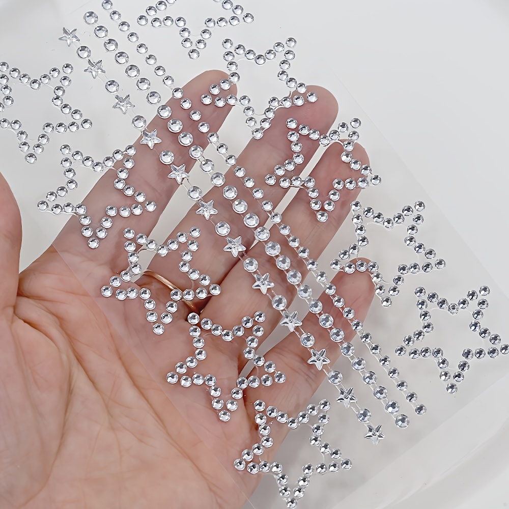 1/2シート スターラインストーンステッカー 自己粘着性 グ - Body Jewelry Stickers のレビューと価格