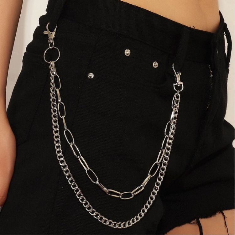 ダブルチェーンメタルサークルパンツチェーンヴィンテージパンク - Body Jewelry Men のレビューと価格
