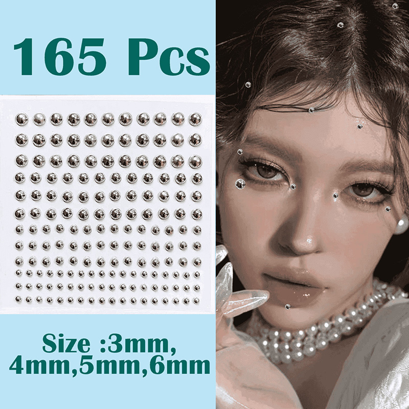 3D 顔目パーティーメイクタトゥーステッカーアクリルダイヤモ - Body Jewelry Stickers のレビューと価格
