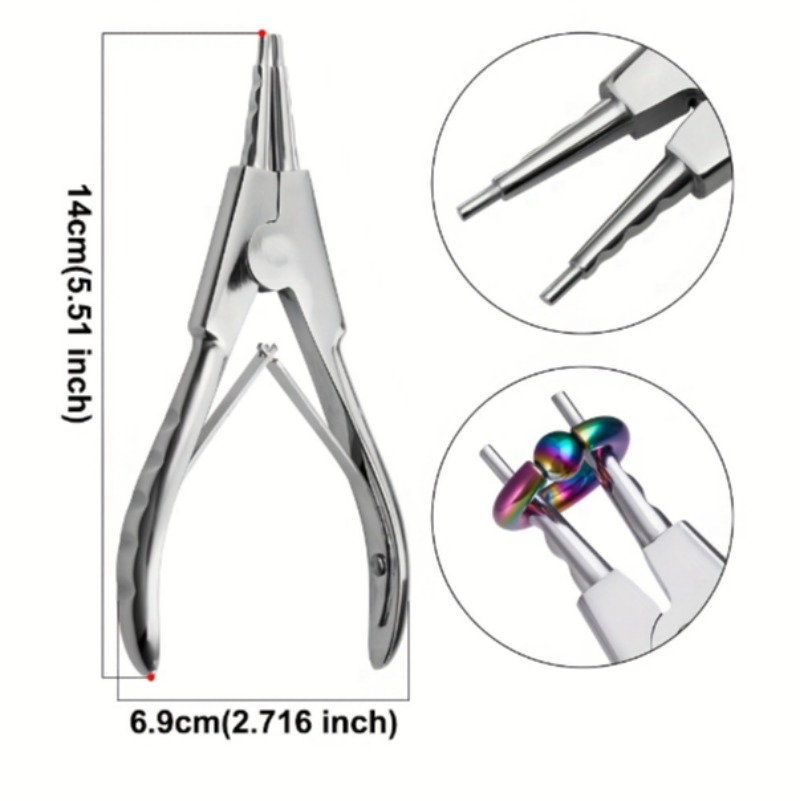 ステンレス製ボディピアスリング開口プライヤー、耳鼻唇ジュエリ - Body Jewelry Ring Opening Pliers のレビューと価格