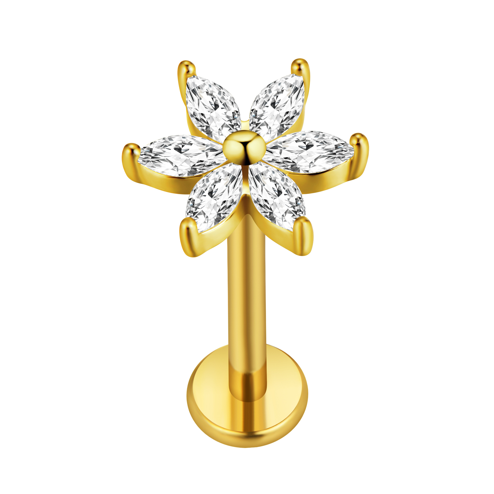 メープルリーフラブレットピアススター Flowers100% - Body Jewelry Labret のレビューと価格