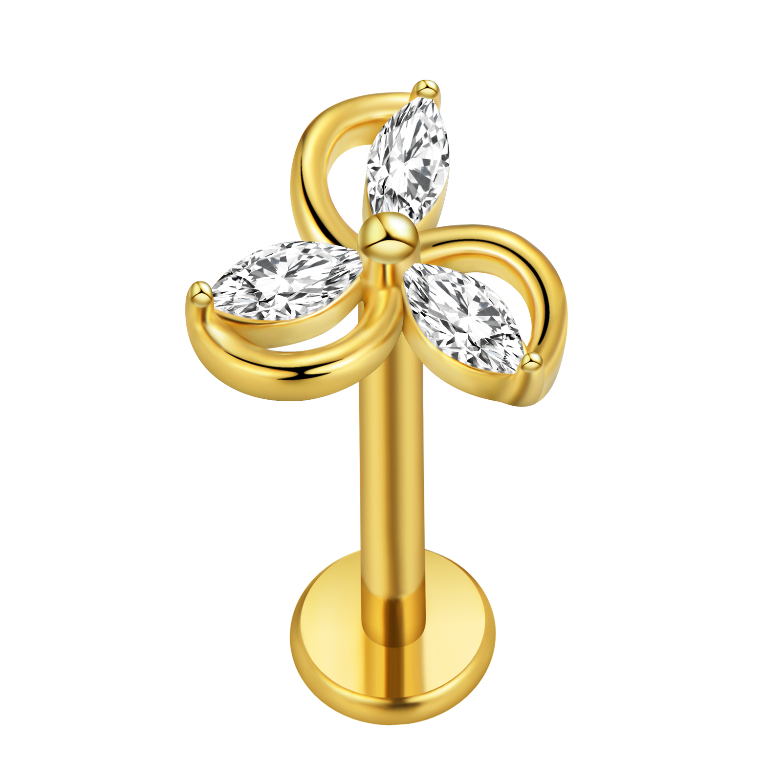 メープルリーフラブレットピアススター Flowers100% - Body Jewelry Labret のレビューと価格