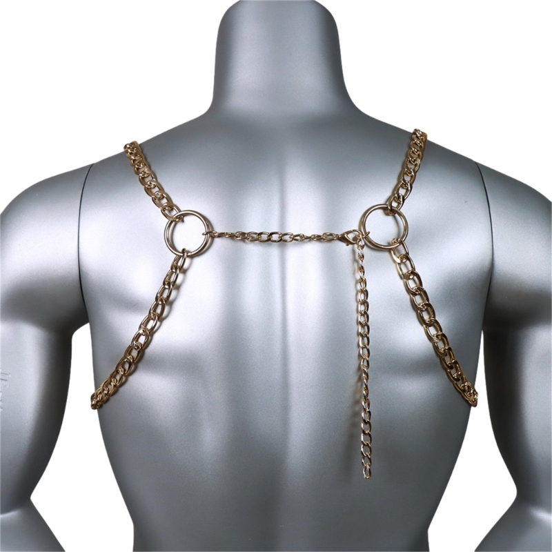 男性のセクシーなメタルボディ胸チェーンジュエリーパンクスタイ - Body Jewelry Men のレビューと価格
