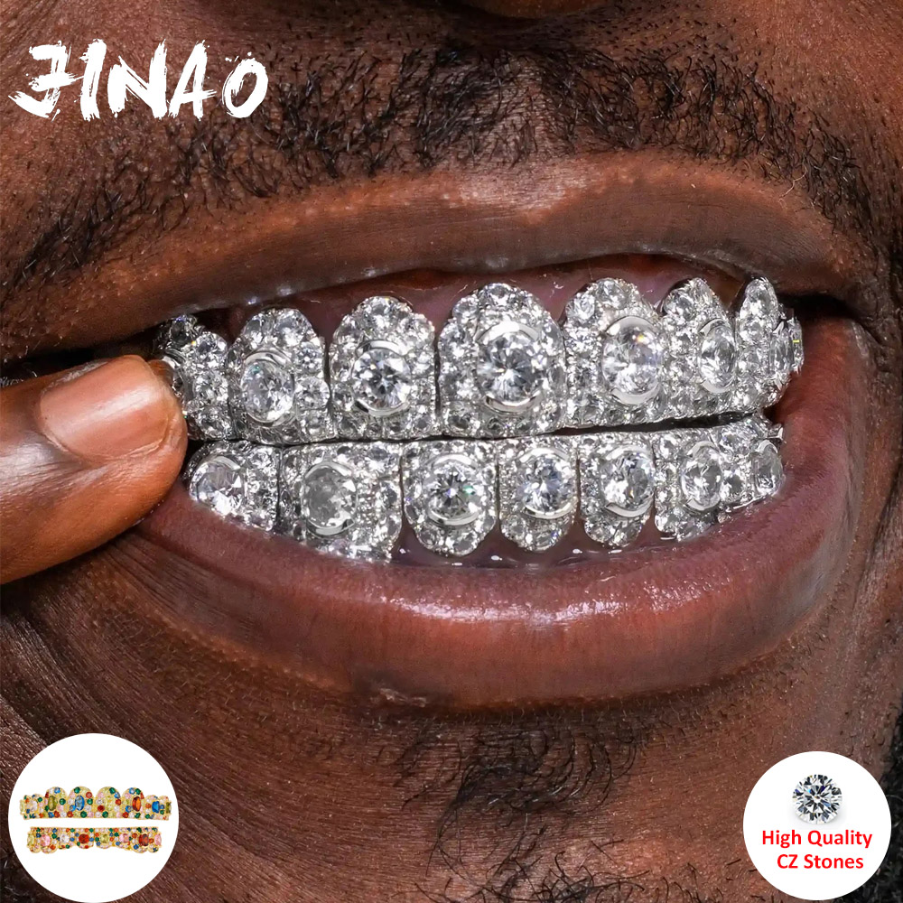 JINAO ヒップホップ フルアイスアウト 8歯 ラウンド  - Body Jewelry Men のレビューと価格