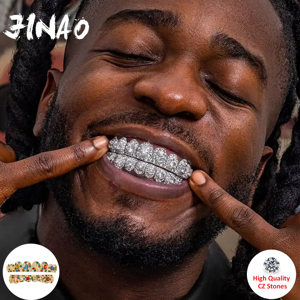JINAO ヒップホップ フルアイスアウト 8歯 ラウンド  - Body Jewelry Men のレビューと価格