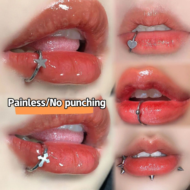 1個 ステンレス製 フェイクノーズリング フープ セプタムリ - Body Jewelry Labret のレビューと価格