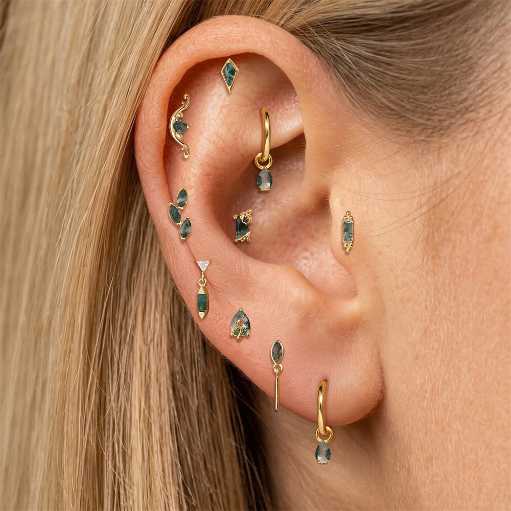 AIDE ナチュラルウォーター アラスアゲート 幾何学模様の - Body Jewelry Flat Back のレビューと価格