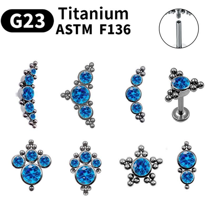 G23チタン製ピアススタッドイヤリング レディース オパール - Body Jewelry Labret のレビューと価格