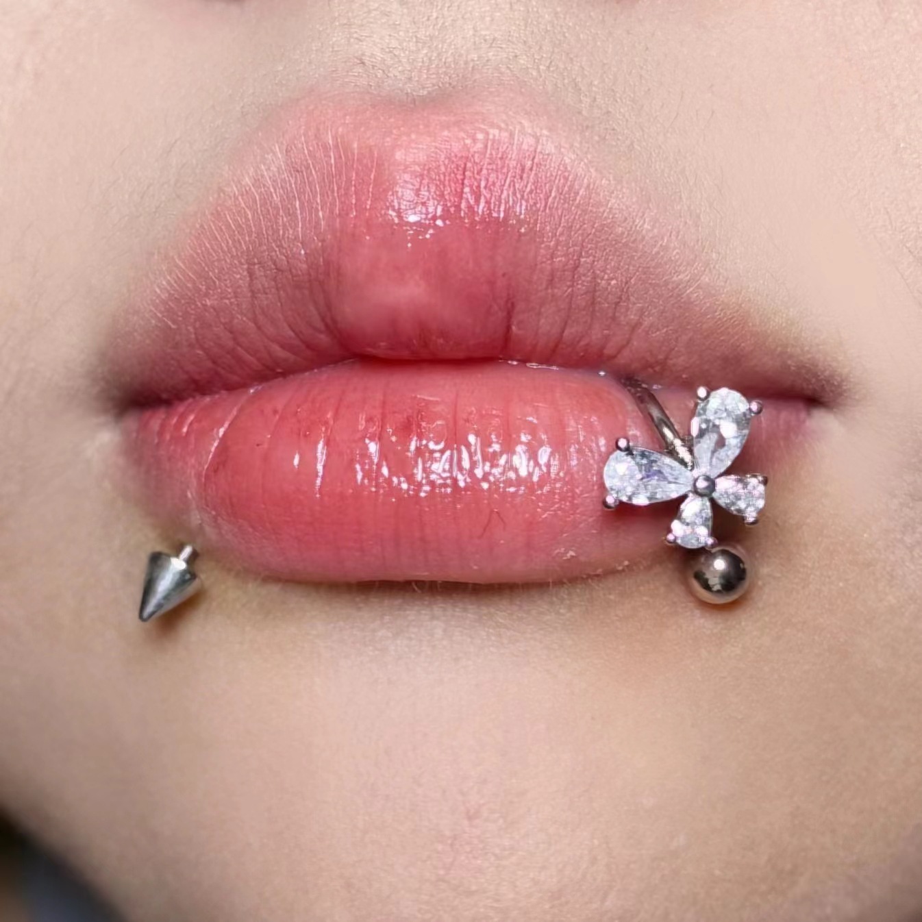 ASTM F136チタン製、蝶の形をしたリップリング、CZ（ - Body Jewelry Labret のレビューと価格