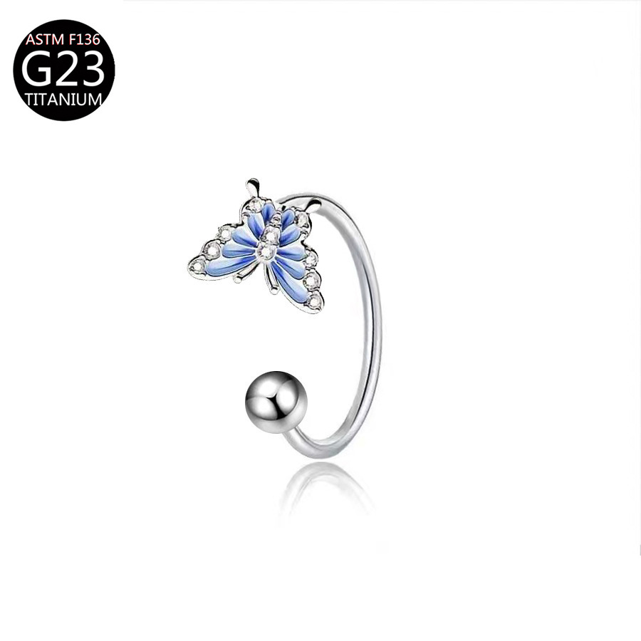 ASTM F136チタン製、蝶の形をしたリップリング、CZ（ - Body Jewelry Labret のレビューと価格