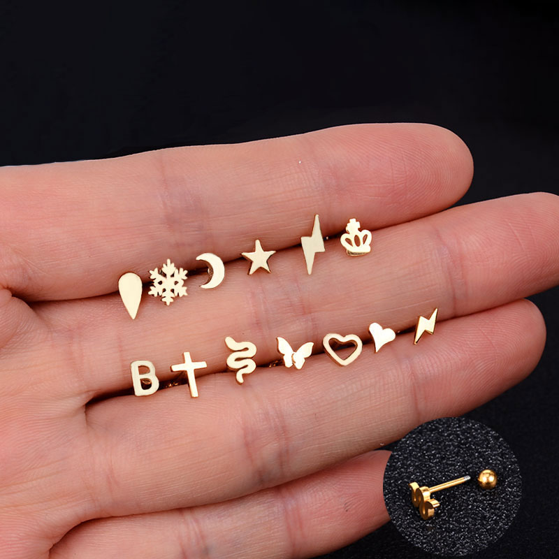 1PC ステンレス製ミニスタッドピアス 小さなデイジー クロ - Body Jewelry Flat Back のレビューと価格