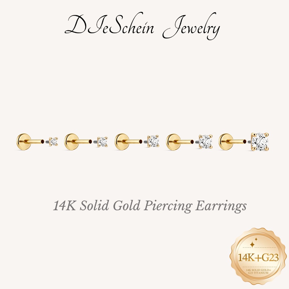 DIeSchein 14Kゴールド ヘリックスピアス レディ - Body Jewelry Flat Back のレビューと価格