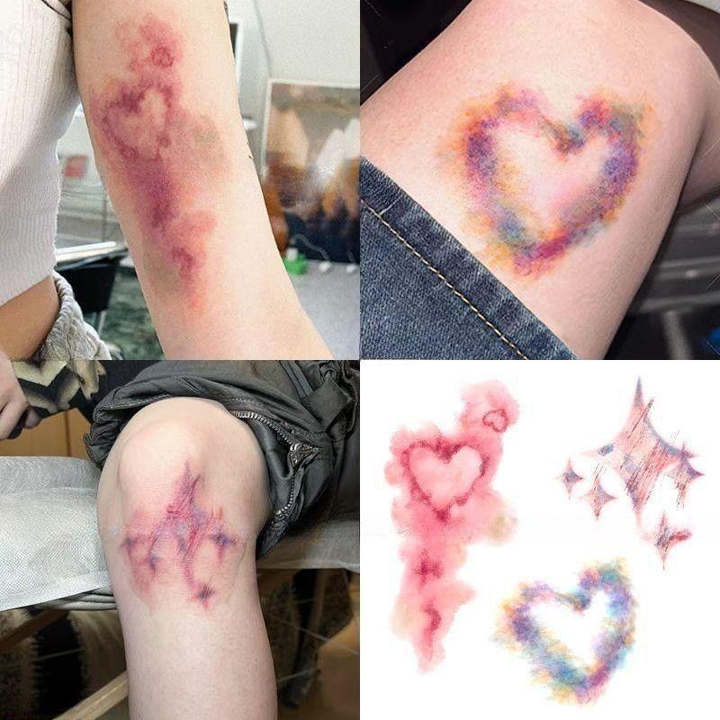 4 枚のフェイクタトゥー女性のためのカラフルなあざタトゥーハ - Body Jewelry Stickers のレビューと価格